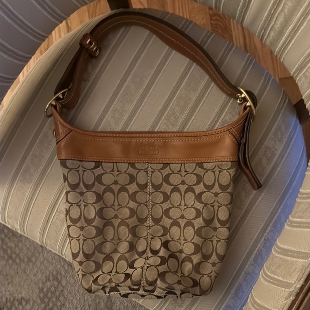 Coach Brown Monogram Shoulder Bag